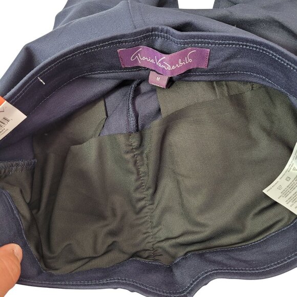 Gloria Vanderbilt Women Navy Cropped Ponte Pants With Tummy Control Panel Medium - Picture 8 of 10